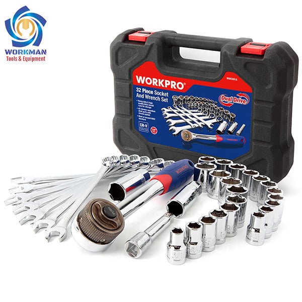 Bộ Tuýp Đa Năng Nhân Đôi Tốc Độ 32 Chi Tiết WORKPRO W003001