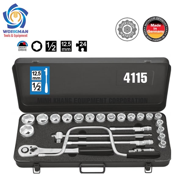 Bộ Tuýp 1/2 Hệ inch 24 Món 4115 9242 MATADOR