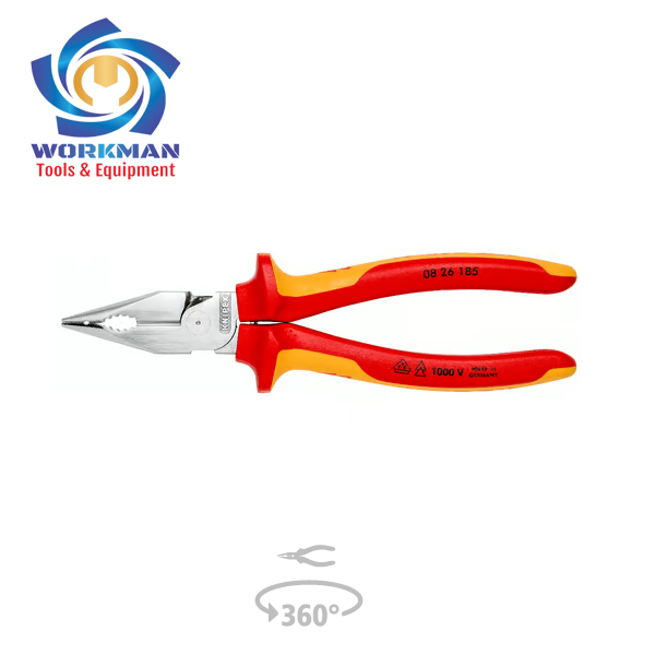 Kìm mũi nhọn dài cách điện Knipex 08 26 185