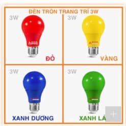 Hình ảnh sản phẩm đèn tròn trang trí 3W – ánh sáng nhiều màu, kích thước Ø50x90mm, phù hợp lắp đặt trang trí nội thất