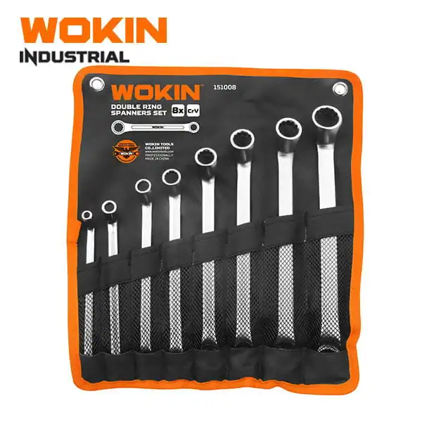 Bộ cờ lê vòng miệng đôi 8 chi tiết Wokin 151008 CrV Chrome satin
