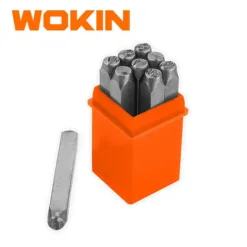 Bộ đóng số Wokin 9 chi tiết, các số từ 0–9, chất liệu thép cao cấp, bền bỉ, dùng cho kim loại, gỗ, nhựa